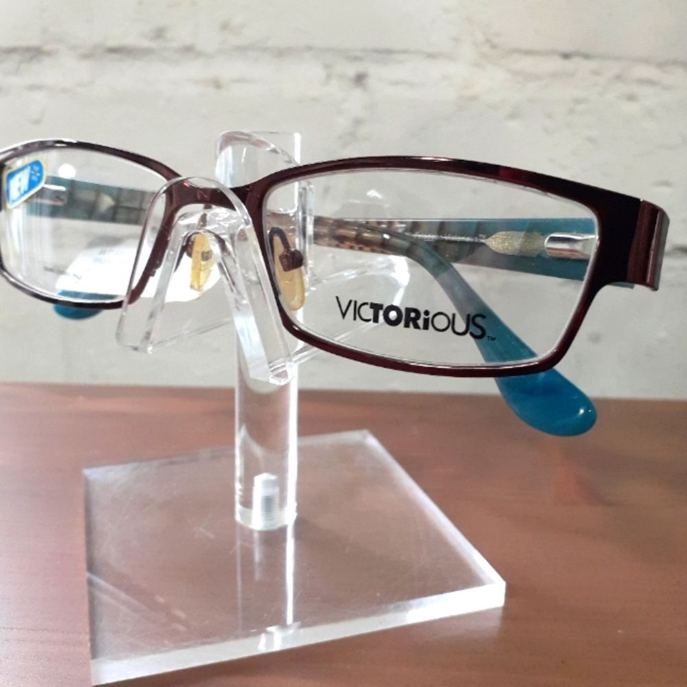 NEW Victorious, eyeglass frame, Prescription-ready Blue/Brown glasses, 51-18-135
